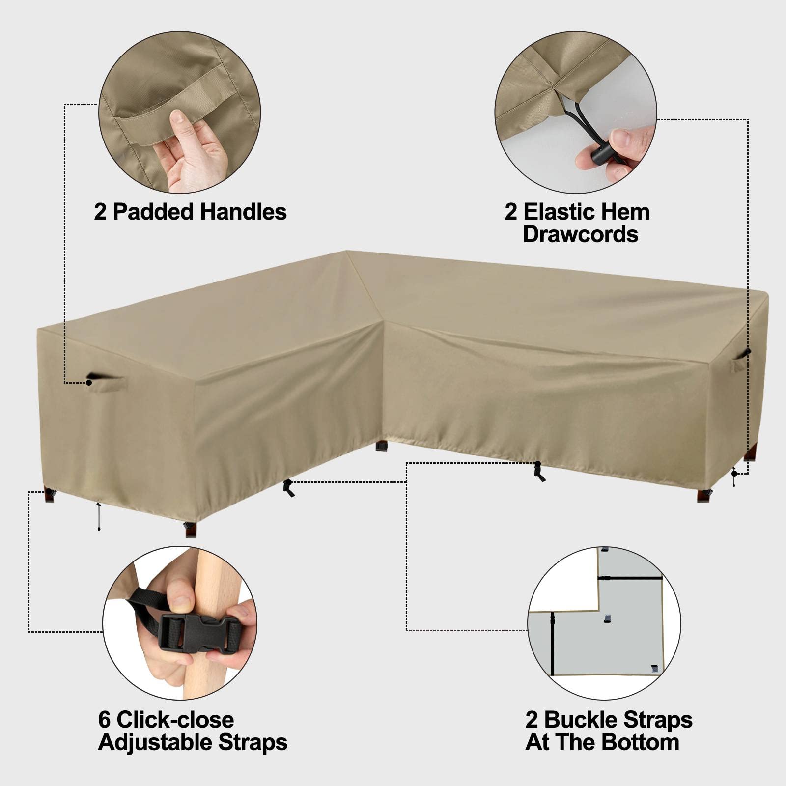 PureFit elastic hem cord provides a snug, secure fit around the sofa