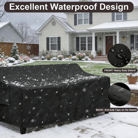 PureFit vented cover promotes airflow, reducing condensation on outdoor sofas.