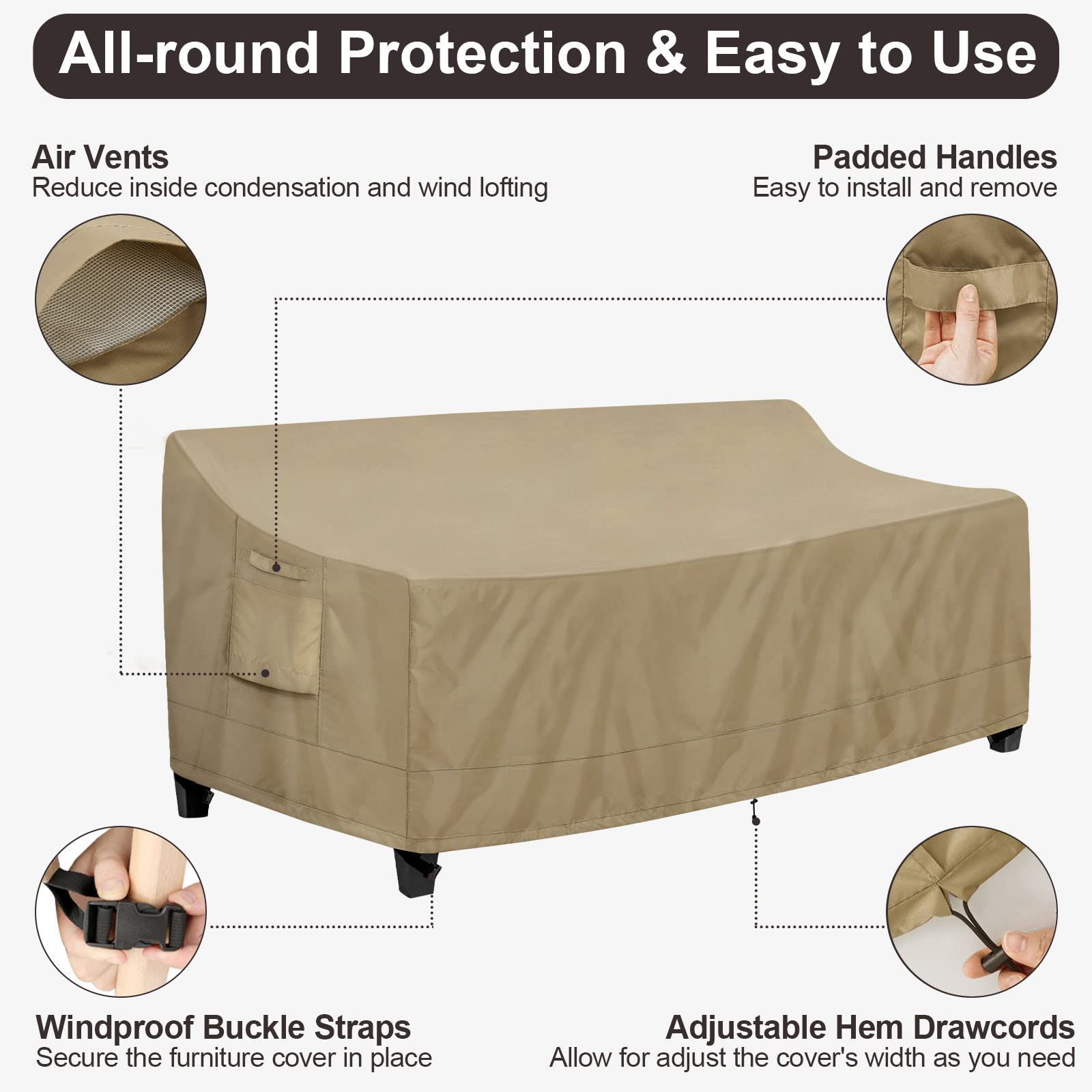 PureFit air vent and padded handles simplify placement and moisture control