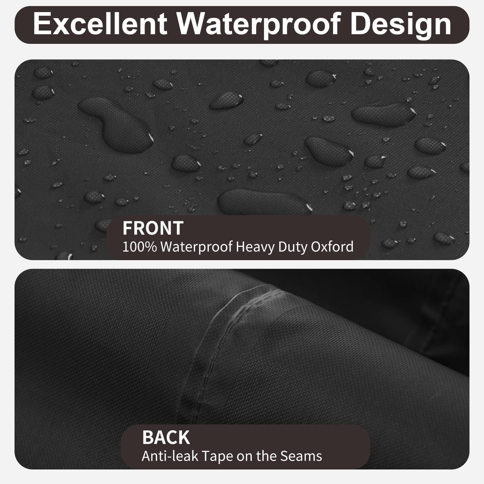 PureFit adjustable straps and buckles secure the cover during windy weather.