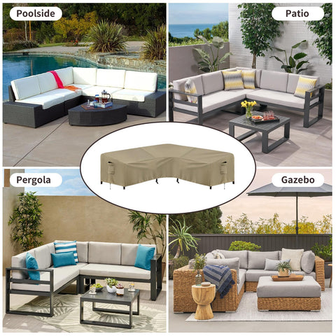 89x89 inch camel cover fits your sectional sofa.