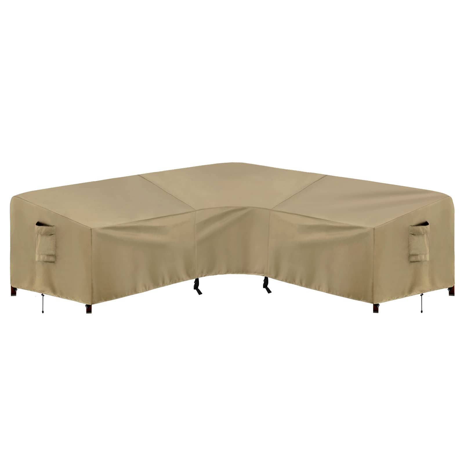 PureFit camel outdoor sectional cover side view providing weatherproof protection.