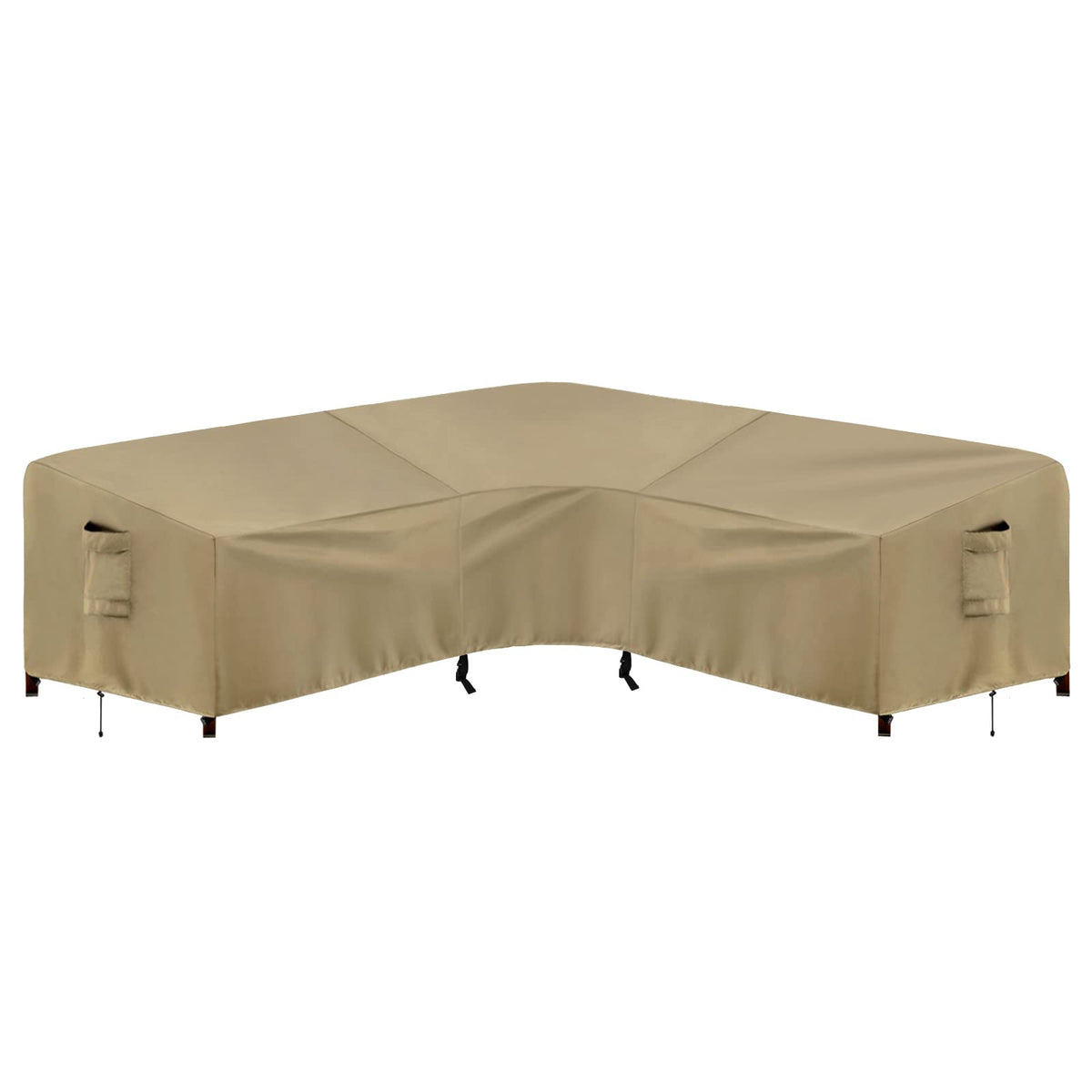 PureFit camel outdoor sectional cover side view providing weatherproof protection.