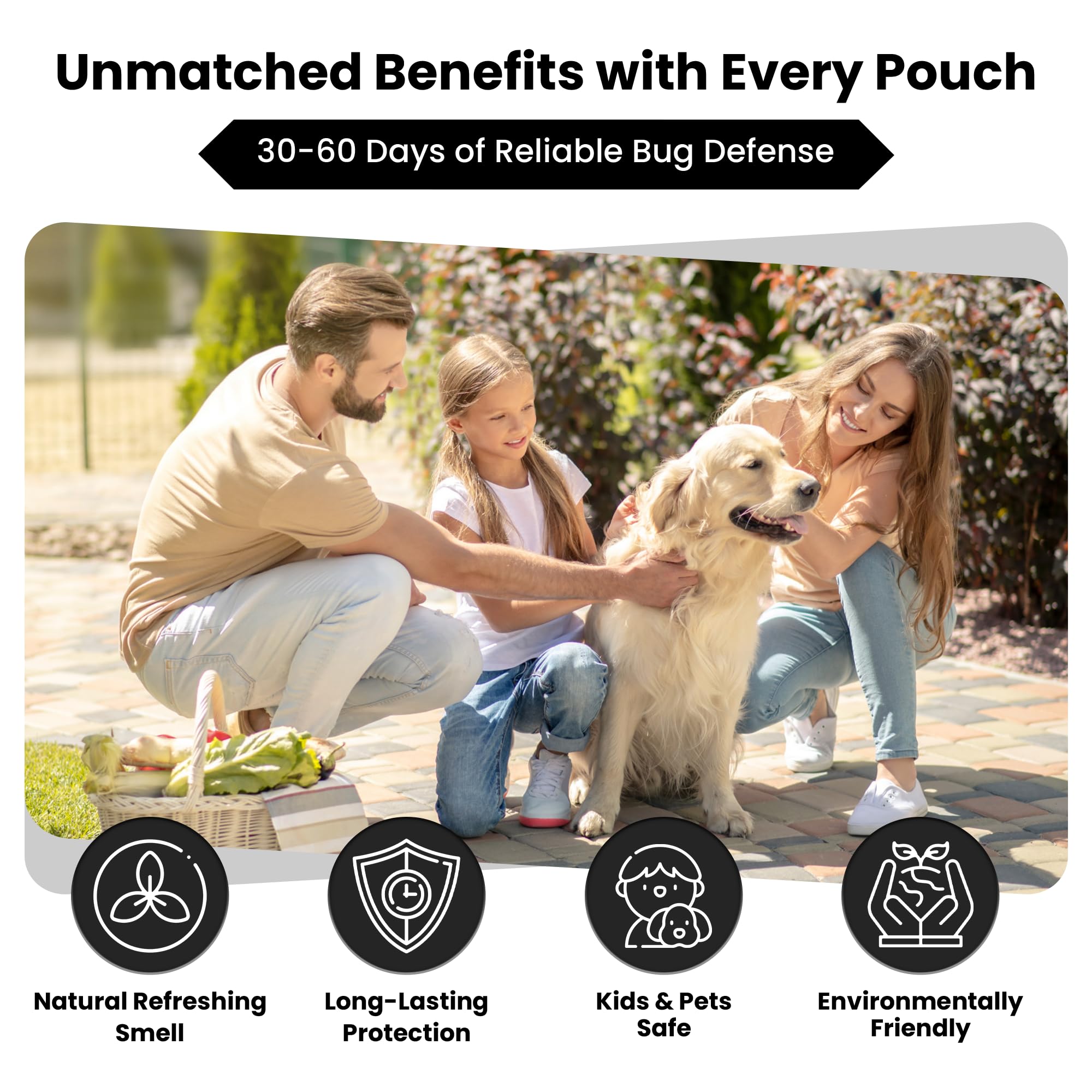 Pure Guard Stink Bug Defense Pouch packaging highlighting eco-friendly formula