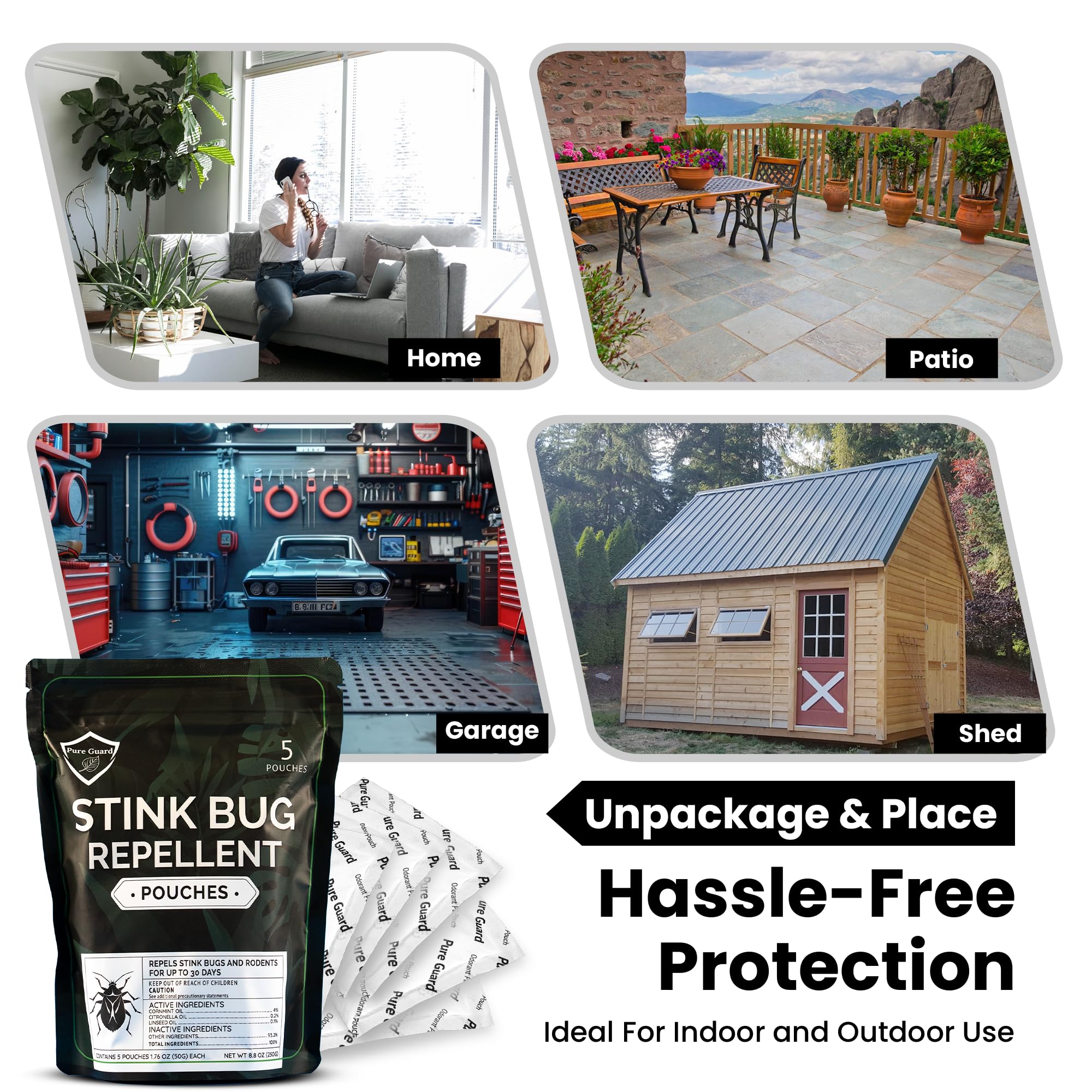 Pure Guard Stink Bug Defense Pouch near window for long-lasting protection