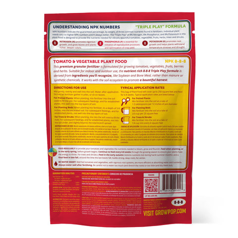 Purely Organic 8-8-8 formula powder measured for easy dosing.