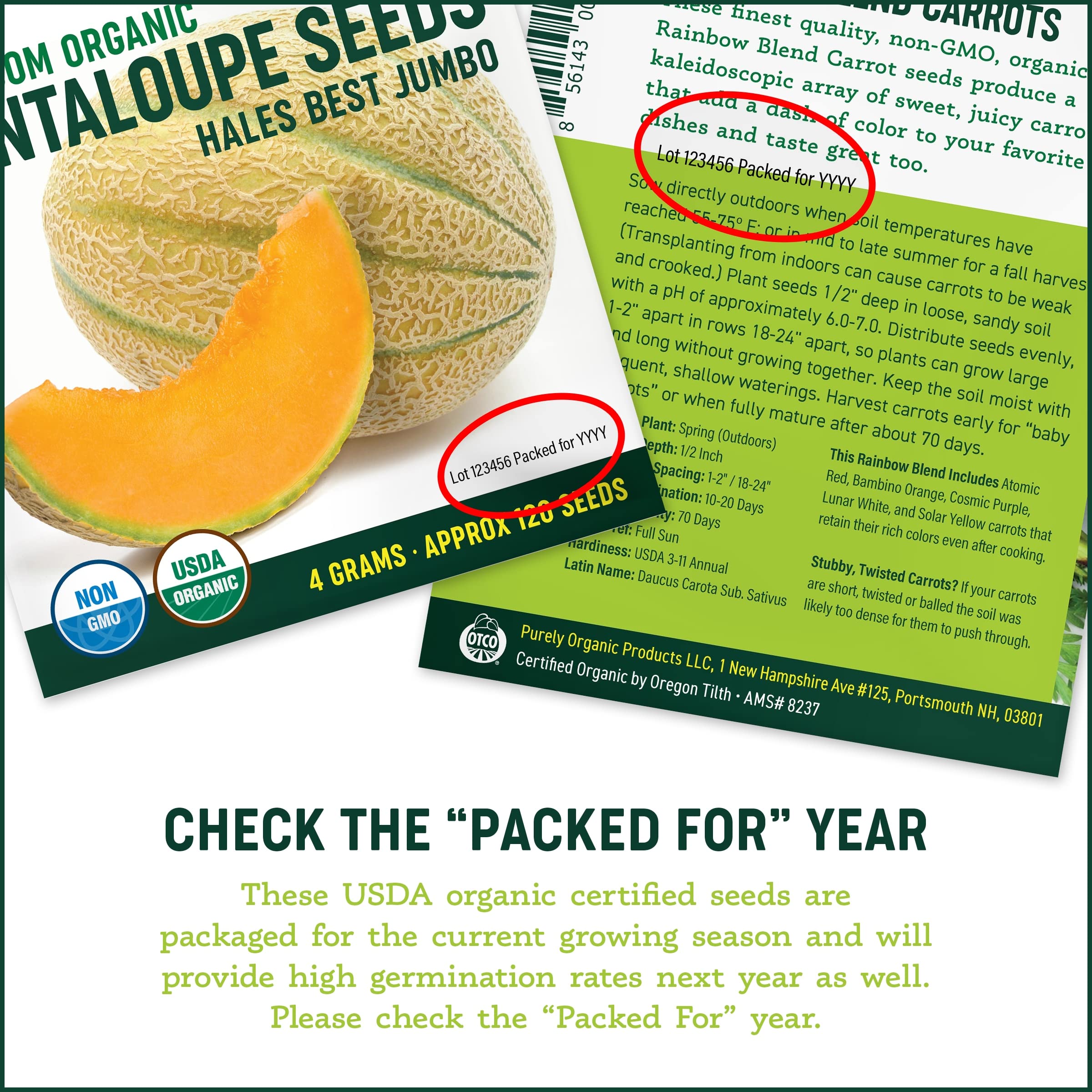 Open-pollinated heirloom Purely Organic Arugula Seeds for versatile garden use.