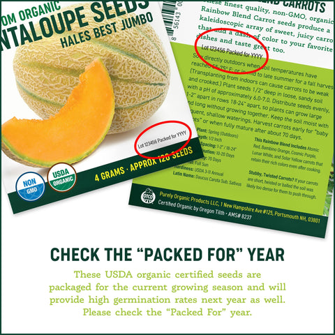 Purely Organic Cantaloupe Seeds mulch layer preserving soil moisture.
