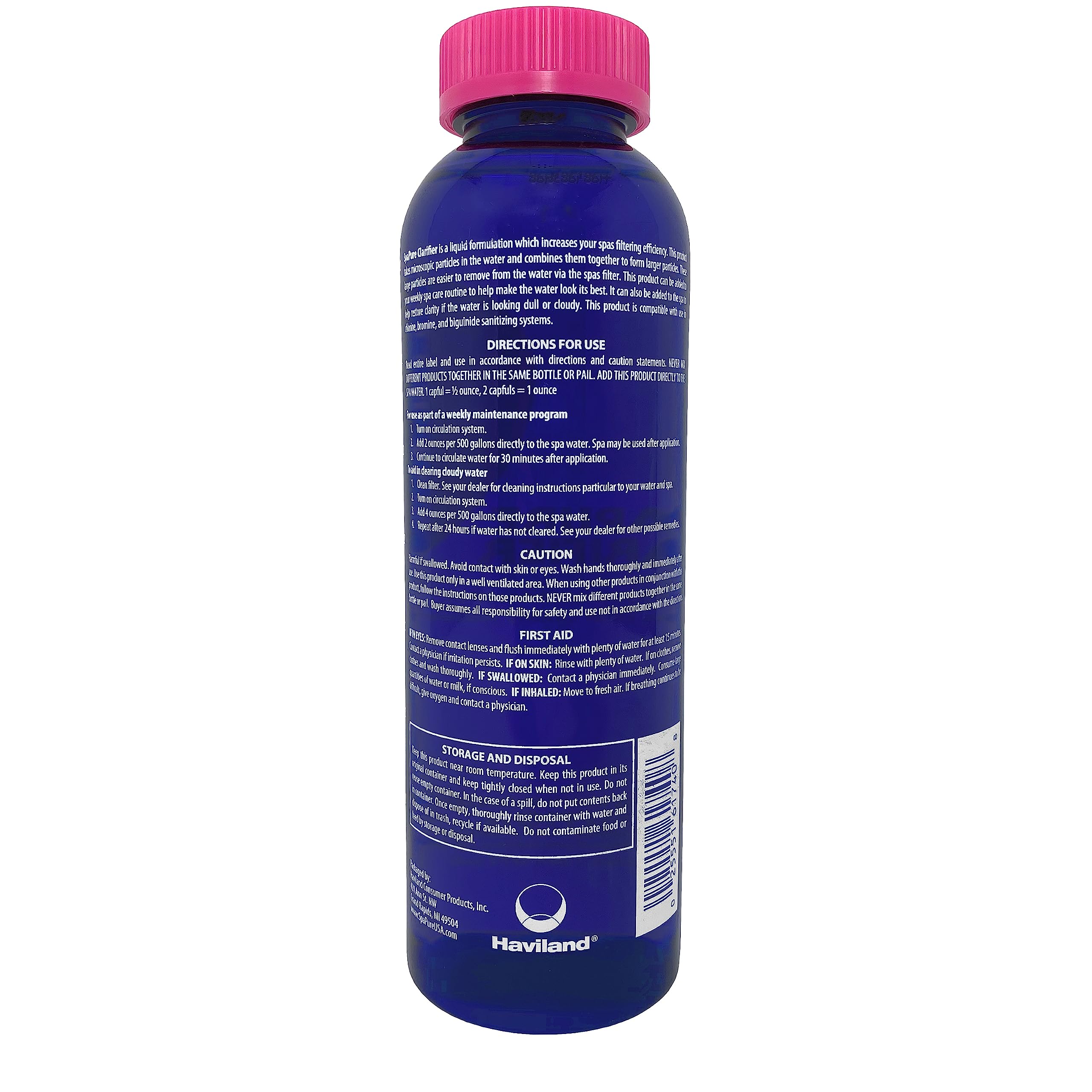 PureSpa SpaPure Clarifier clears cloudy spa water for clearer sessions.