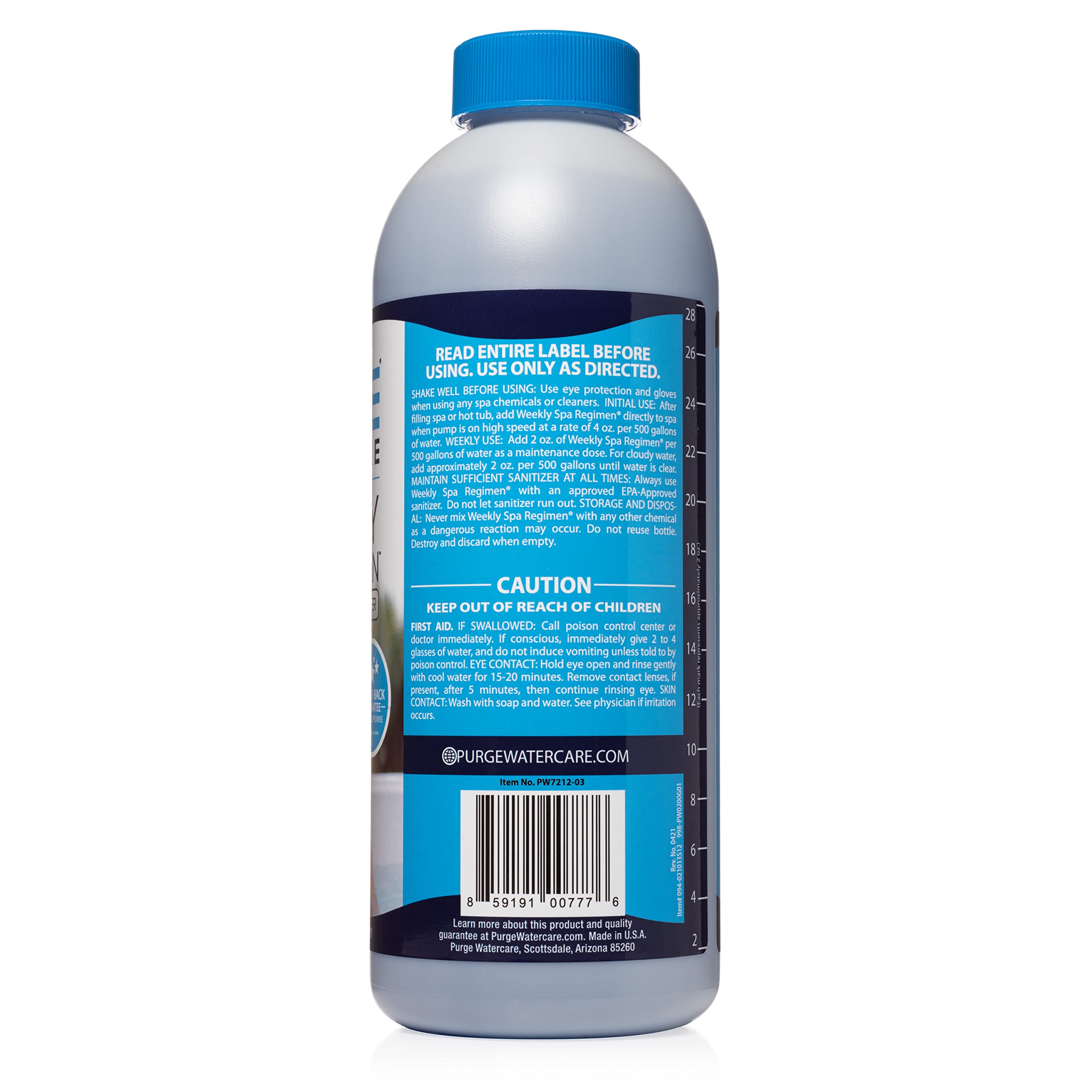 Purge Watercare easy dosing to spa water supports simple maintenance.