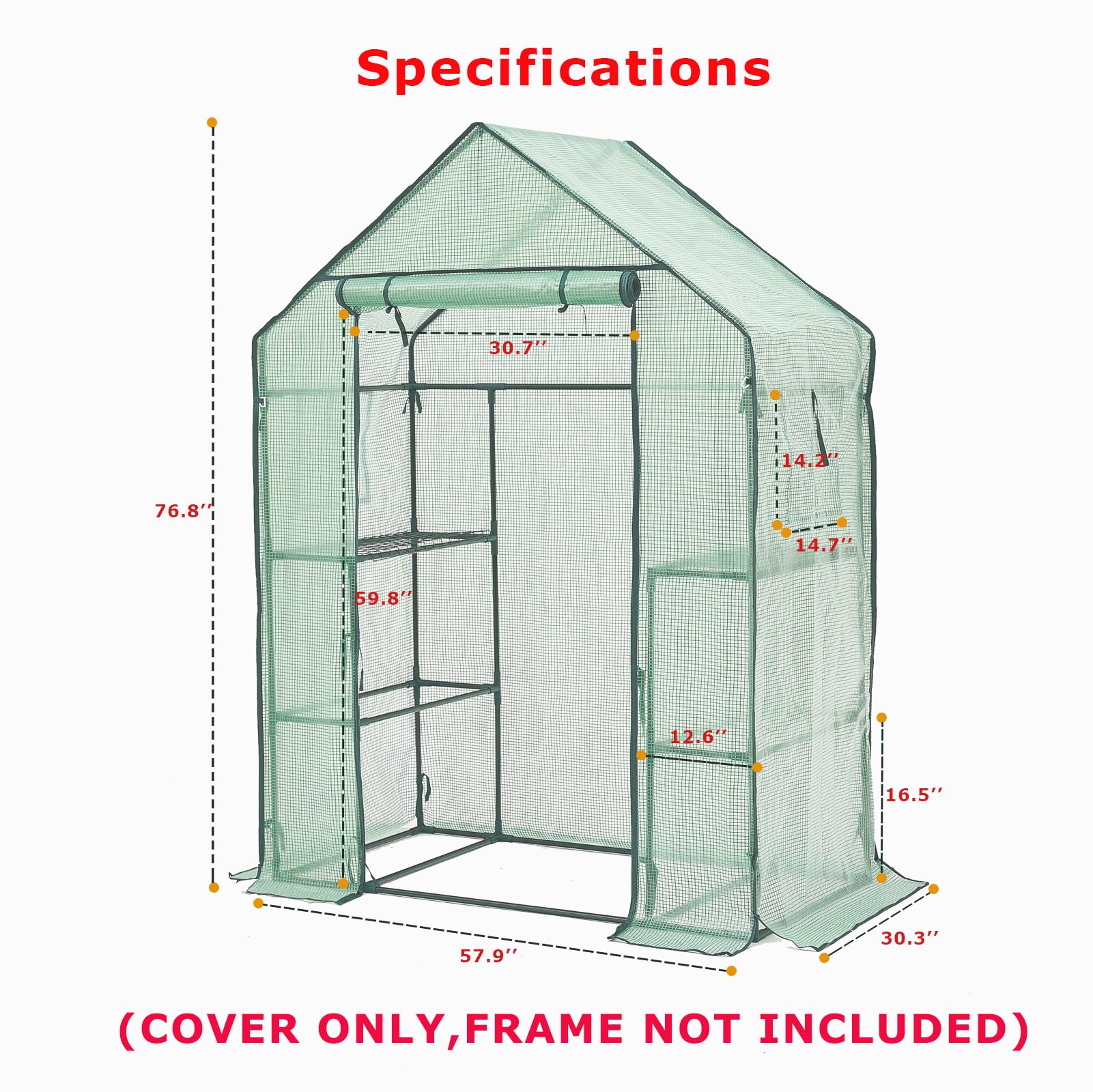 Purlyu Clear PE greenhouse cover for plants provides see-through visibility.