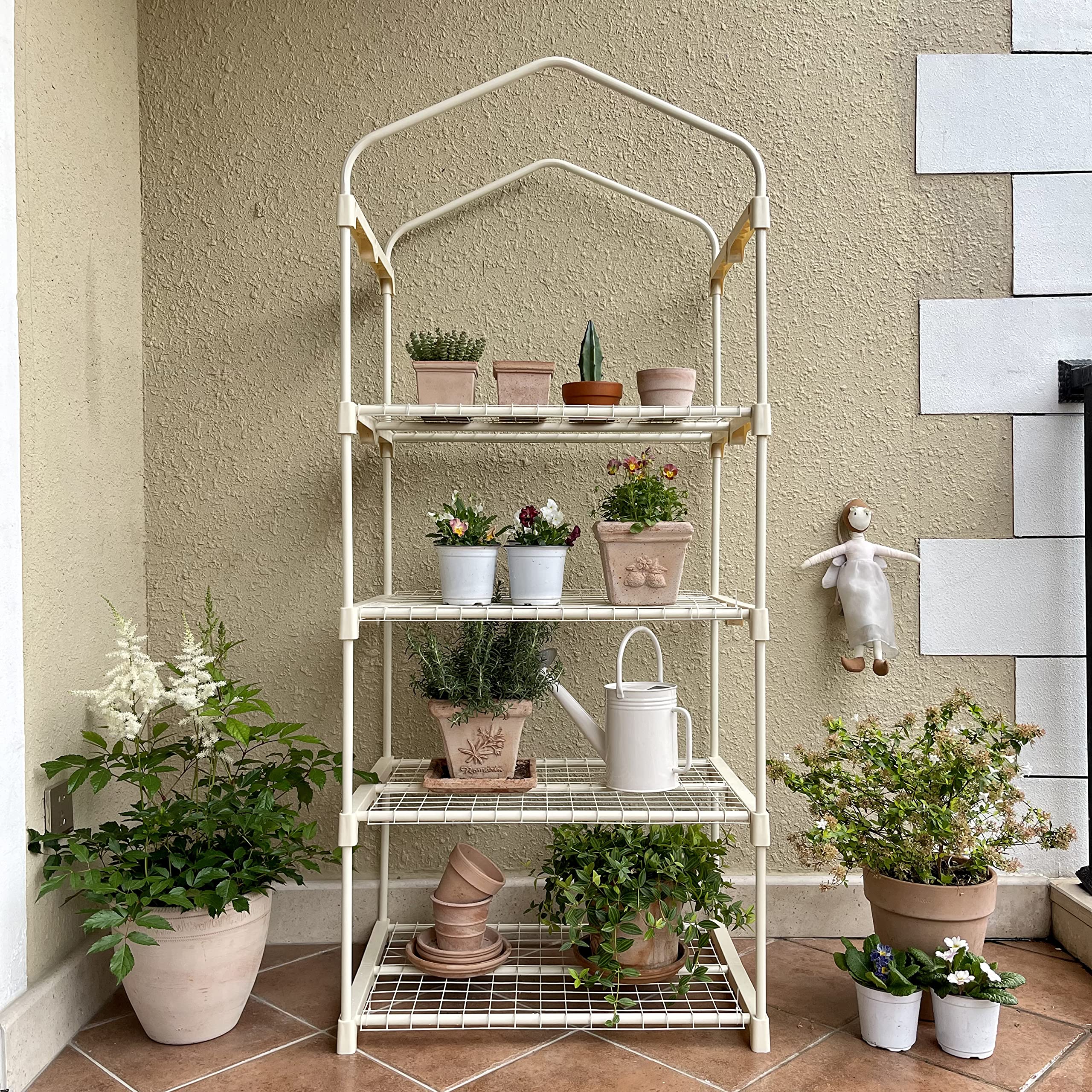 Purlyu Garden 4-Tier Greenhouse tool-free assembly saves setup time