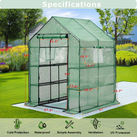 Purlyu Walk-in Greenhouse frame-detail shows rust-resistant coating for long outdoor use.