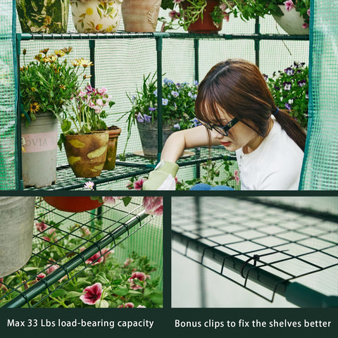 Purlyu Walk-in Greenhouse outdoor-setup allows seasonal relocation with detachable parts.