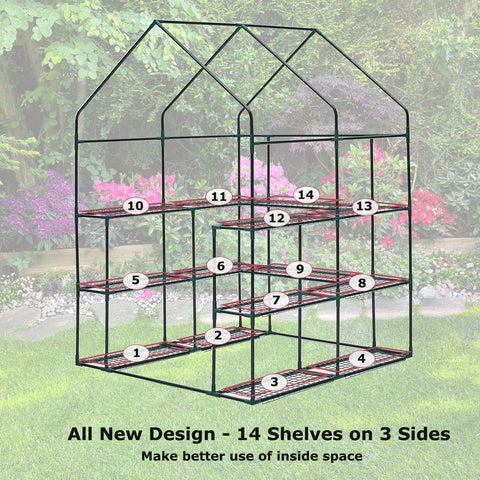 Purlyu Walk-in Greenhouse thickened-pe-cover shields plants from wind and rain.