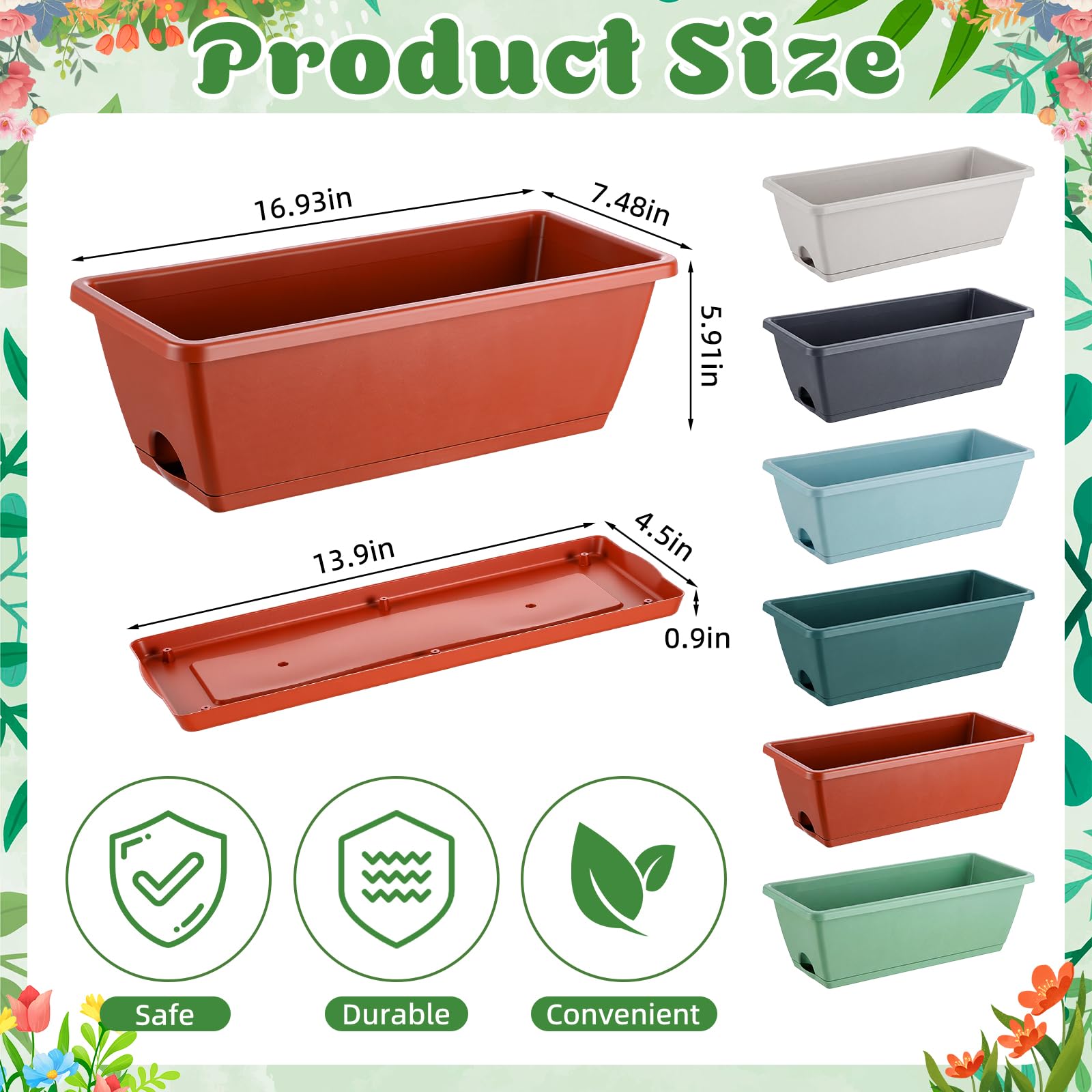 Purpeak colorful planter pack showcases six vibrant colors for decor.