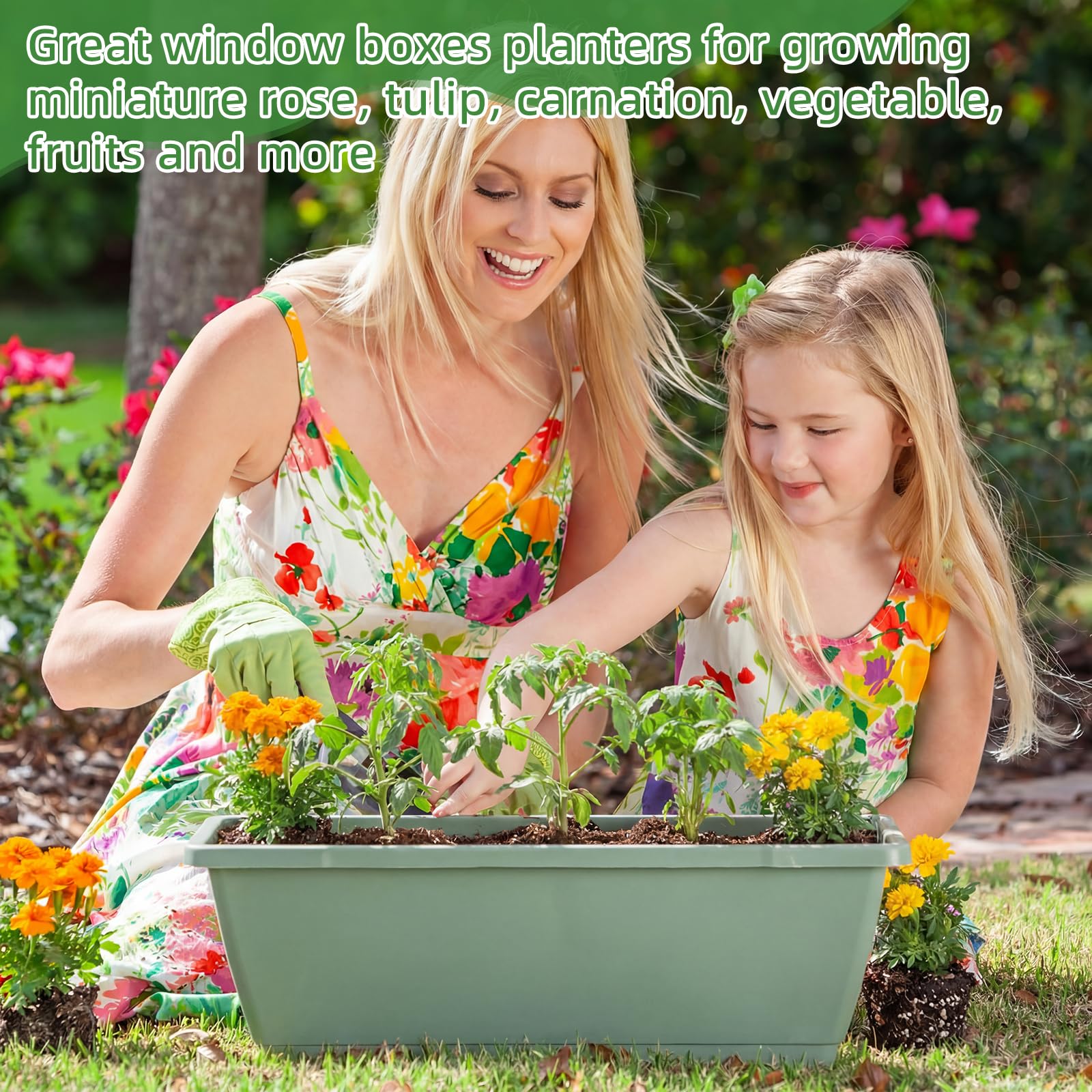 Purpeak rectangular planter fits narrow windowsills and railings.