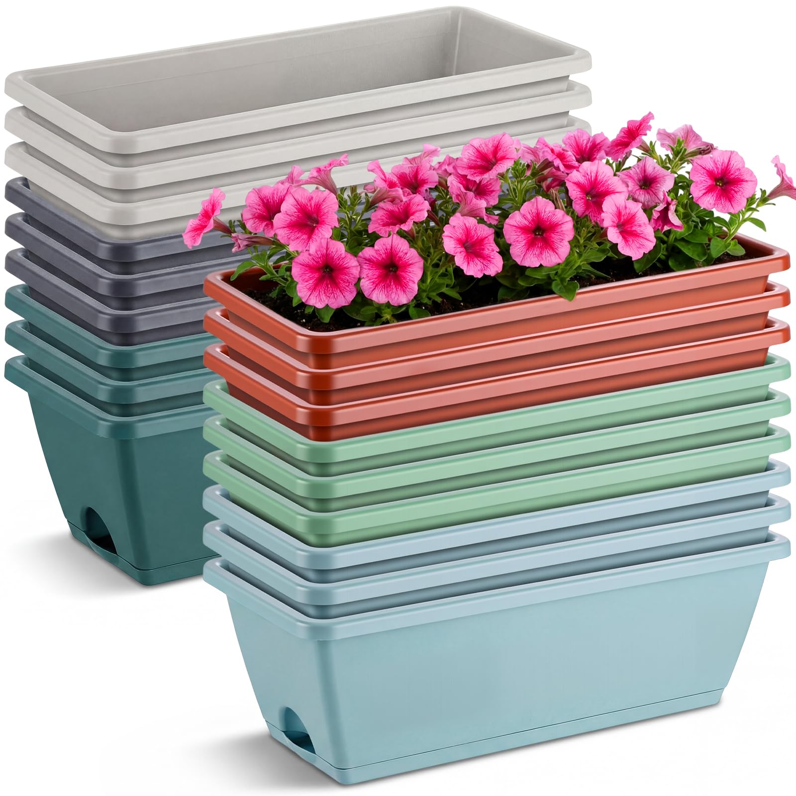 Purpeak window planter rectangle setup on sill for organized herb gardening.