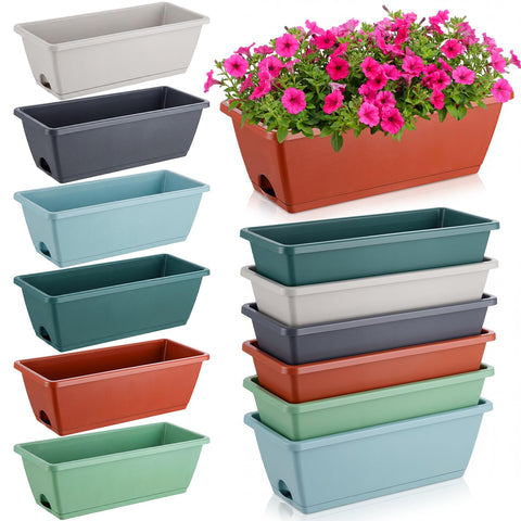 Purpeak window planter box 12-pack colorful setup keeps windowsills tidy and vibrant