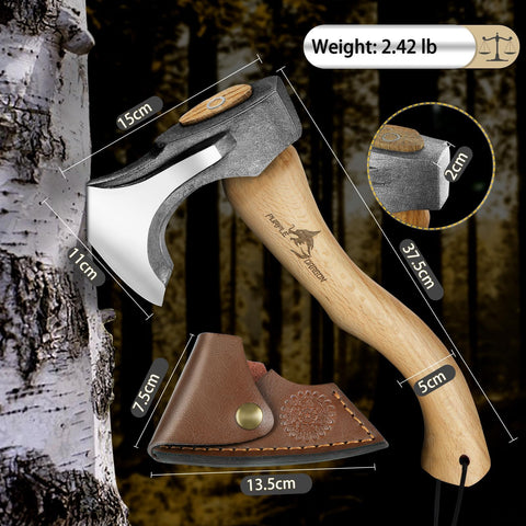 Purple Dragon hickory handle curved grip for comfortable, secure handling.