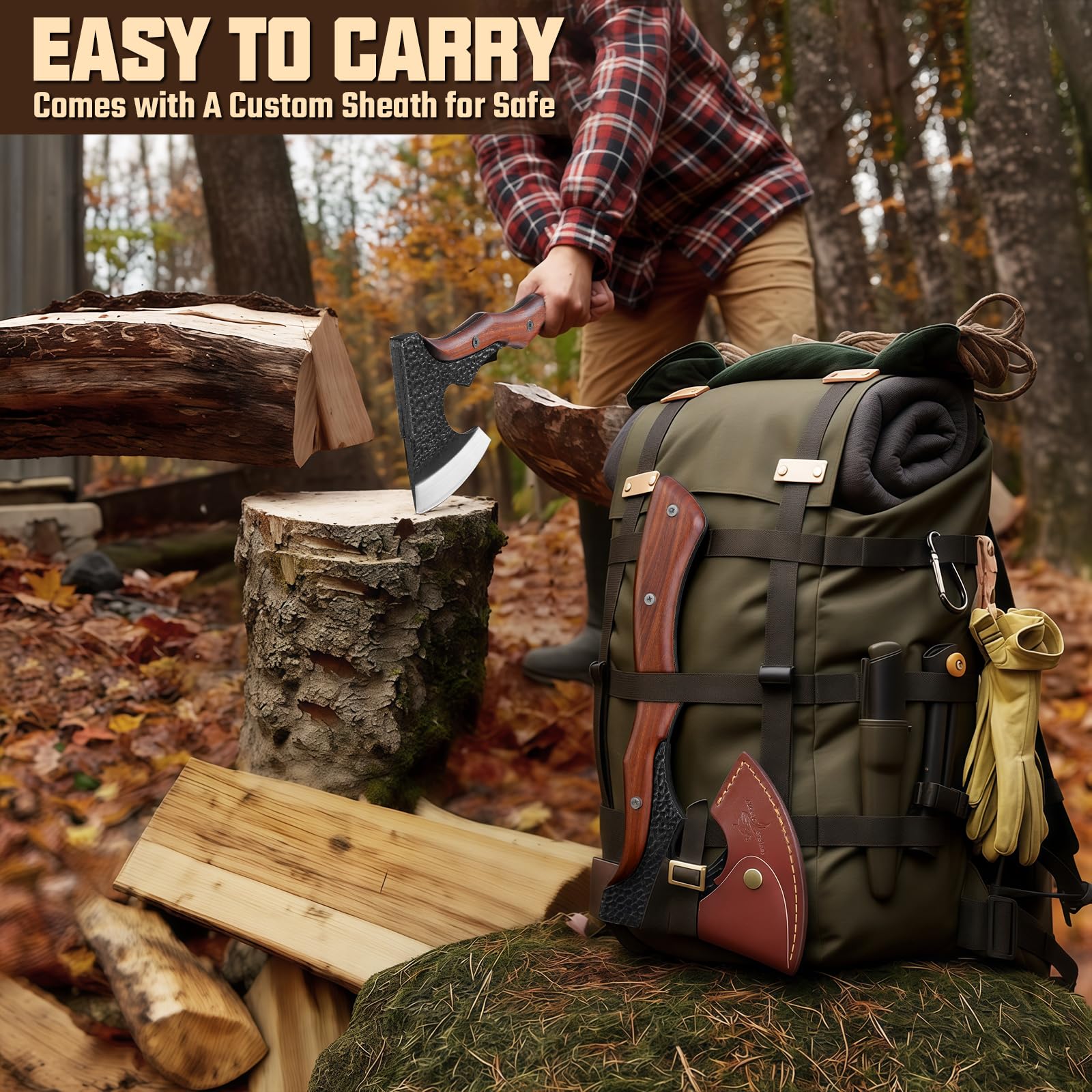 Purple Dragon wood handle grip offering comfortable, fatigue-resistant handling.