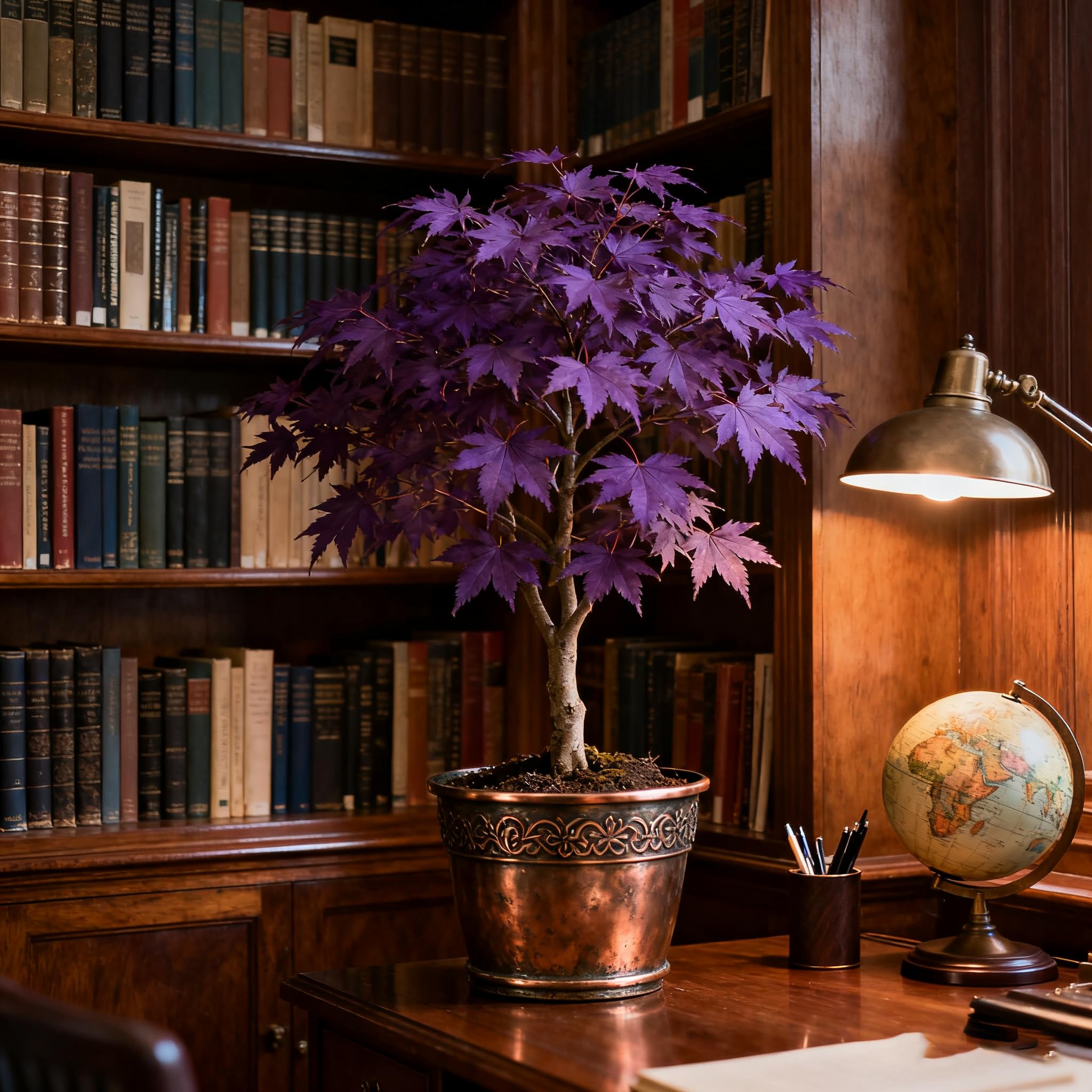 Purple Maple Tree foliage in summer adds ornamental depth and contrast.