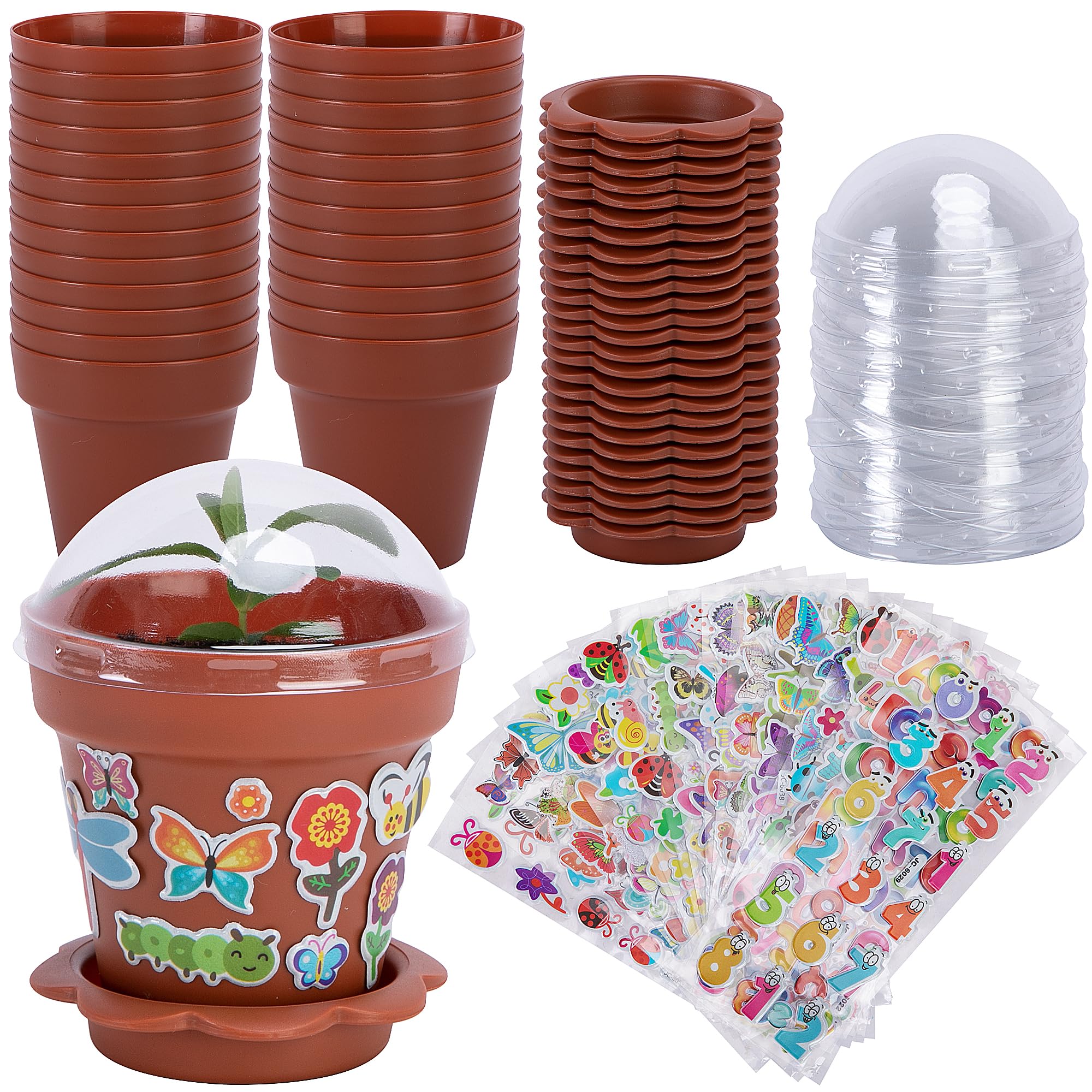 Purple Star 1N cupcake pot with humidity dome for seedling growth and observation.