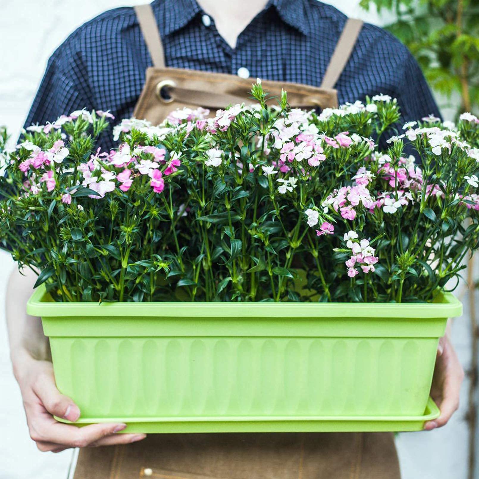 Purple Star 1N durable eco-friendly plastic resists weather for long-lasting planters.