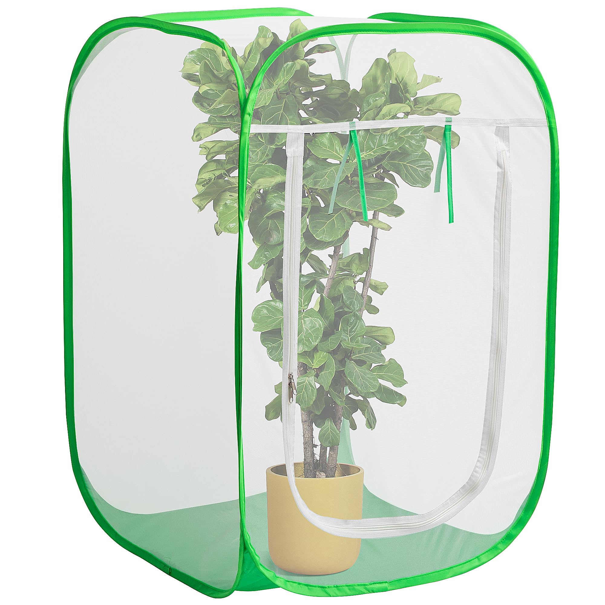 Purple Star 1N garden pop-up cover in closed frame design protects plants from birds while letting light in.
