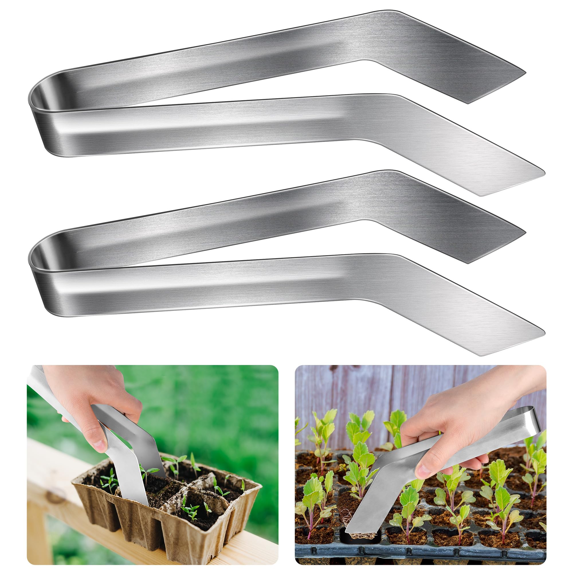 Purple Star 1N seedling tongs for 8.7 inch transplanting, reducing root damage.