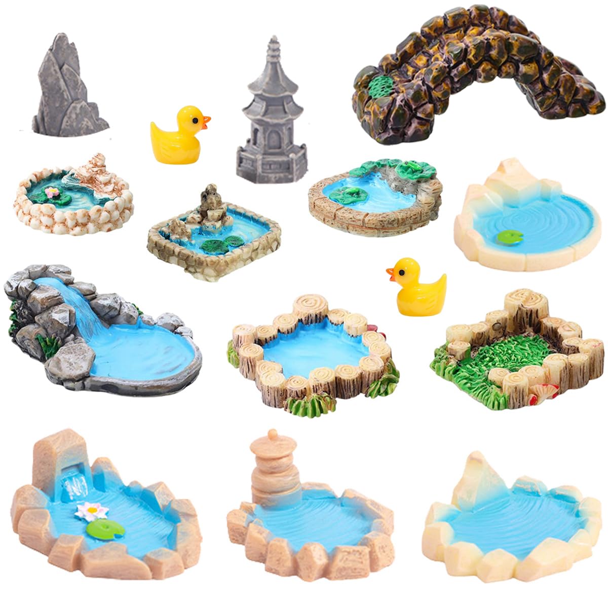 Purple Star fairy garden pond set with varied ponds enhances tiny landscapes
