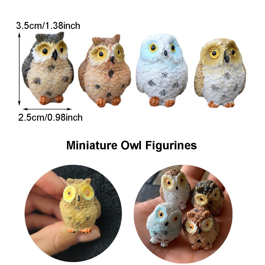 Purple Star Mini Owls ideal plant pot accents and terrarium charm