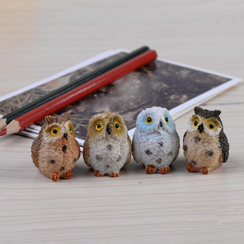 Purple Star Mini Owls decorating terrarium or desk display