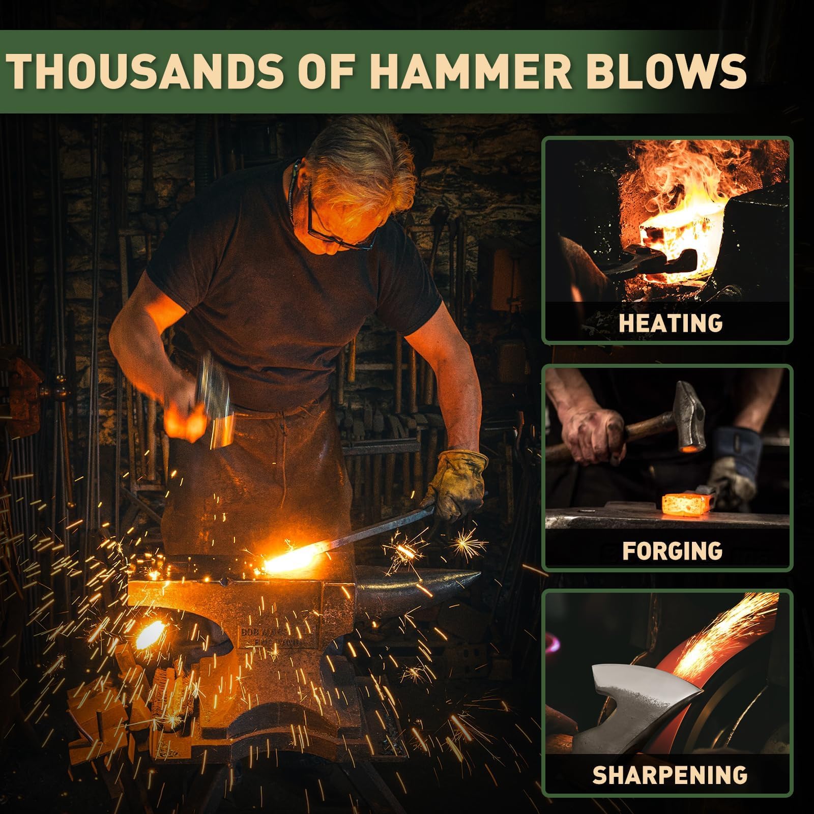 PURPLEBIRD hatchet razor-sharp edge stays sharp longer between sharpenings