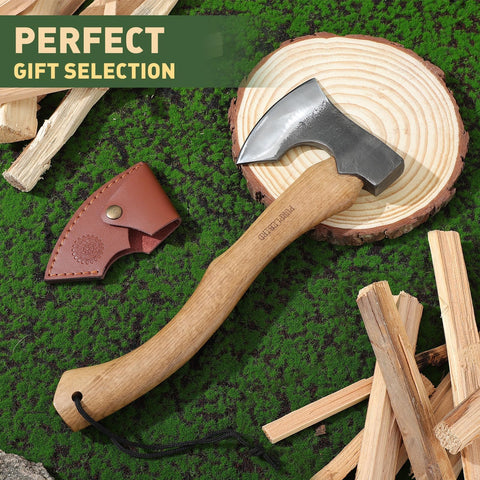 PURPLEBIRD 15-inch axe in action carving and wood splitting