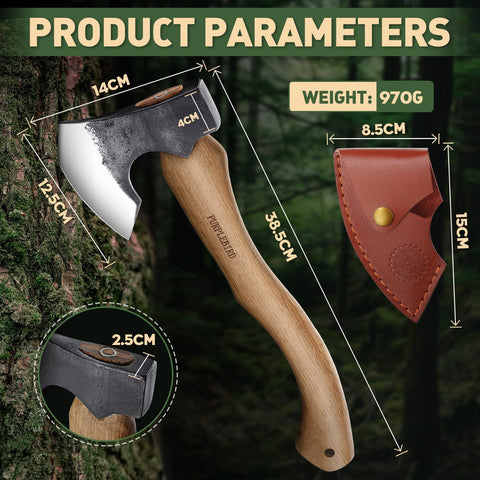 PURPLEBIRD hatchet wooden handle offering ergonomic grip