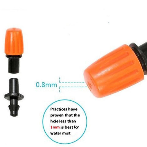 Purpose Junkies adjustable flow dripper demonstrates mist and column options for precise watering.
