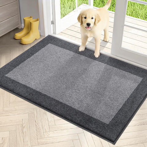 PURRUGS dirt-trapping door mat front view with low-profile edge and absorbent pile.
