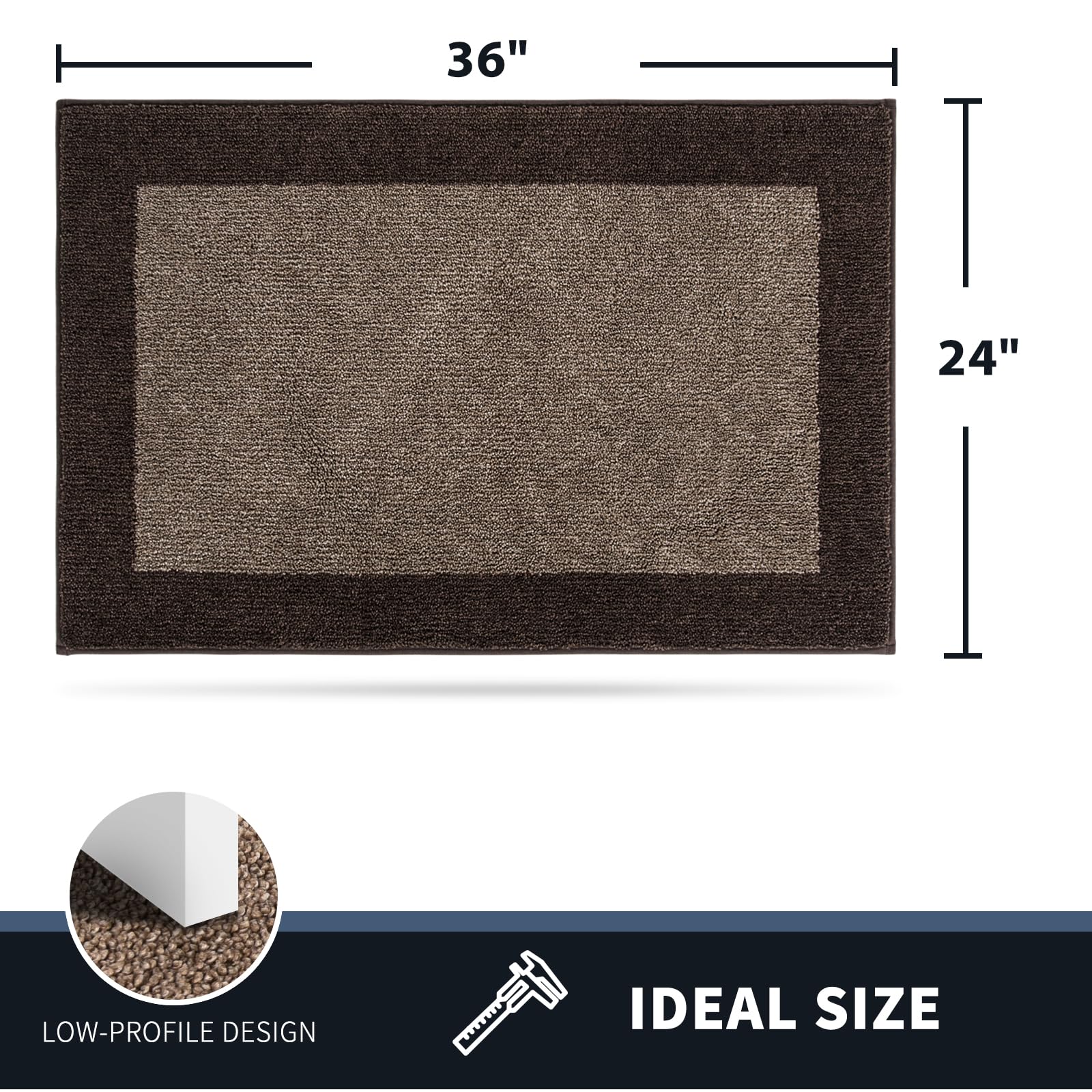 PURRUGS non-slip door mat back stays in place for safety.