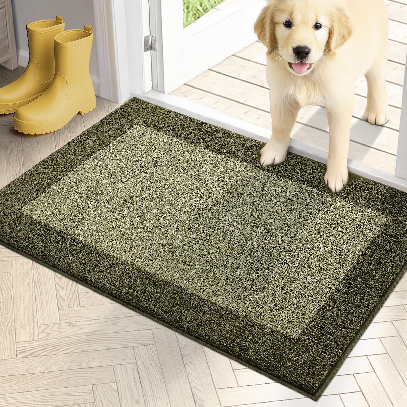 PURRUGS dirt-trapping door mat front view blocks mud from entering the home