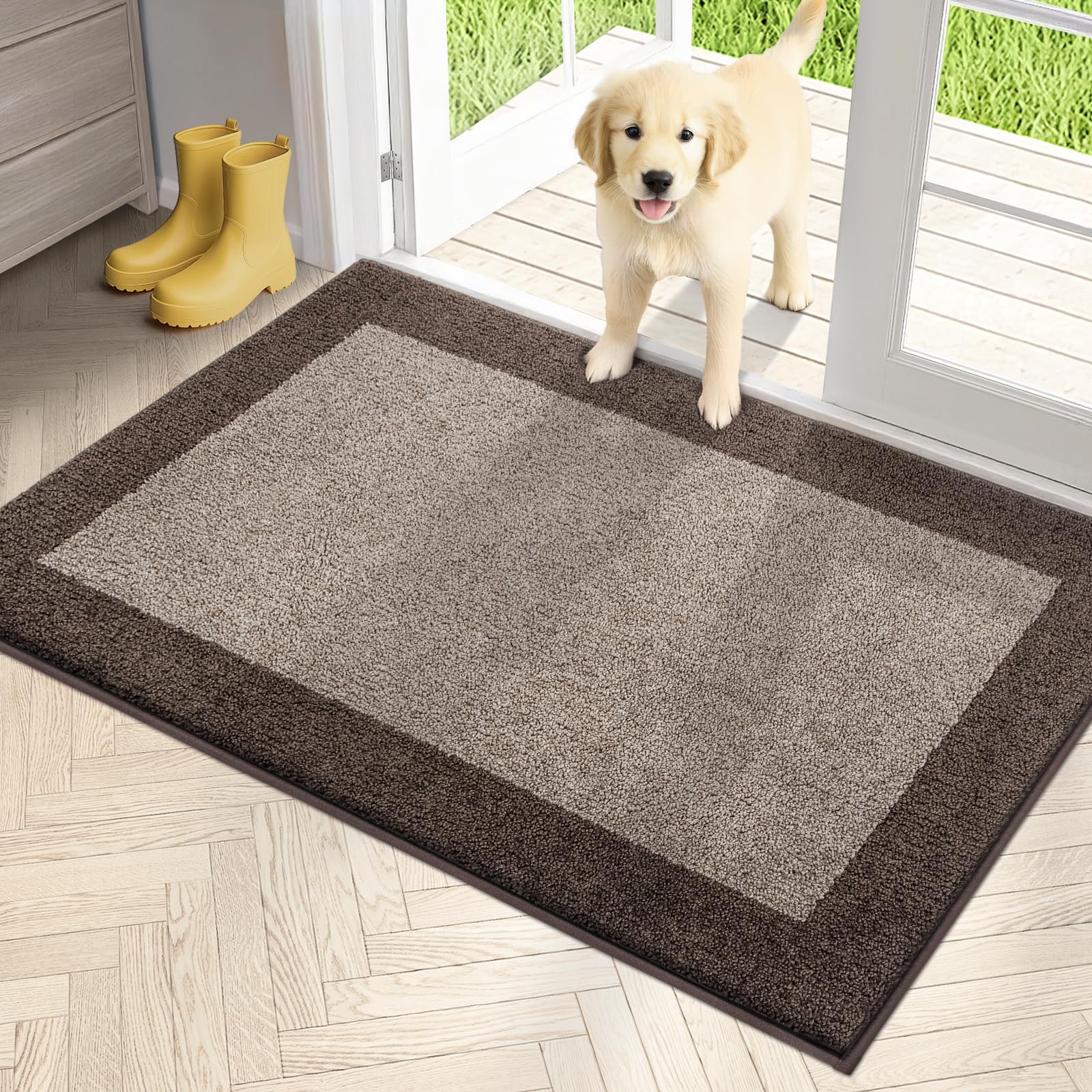 PURRUGS dirt-trapping door mat captures mud at the entrance, keeping floors cleaner.
