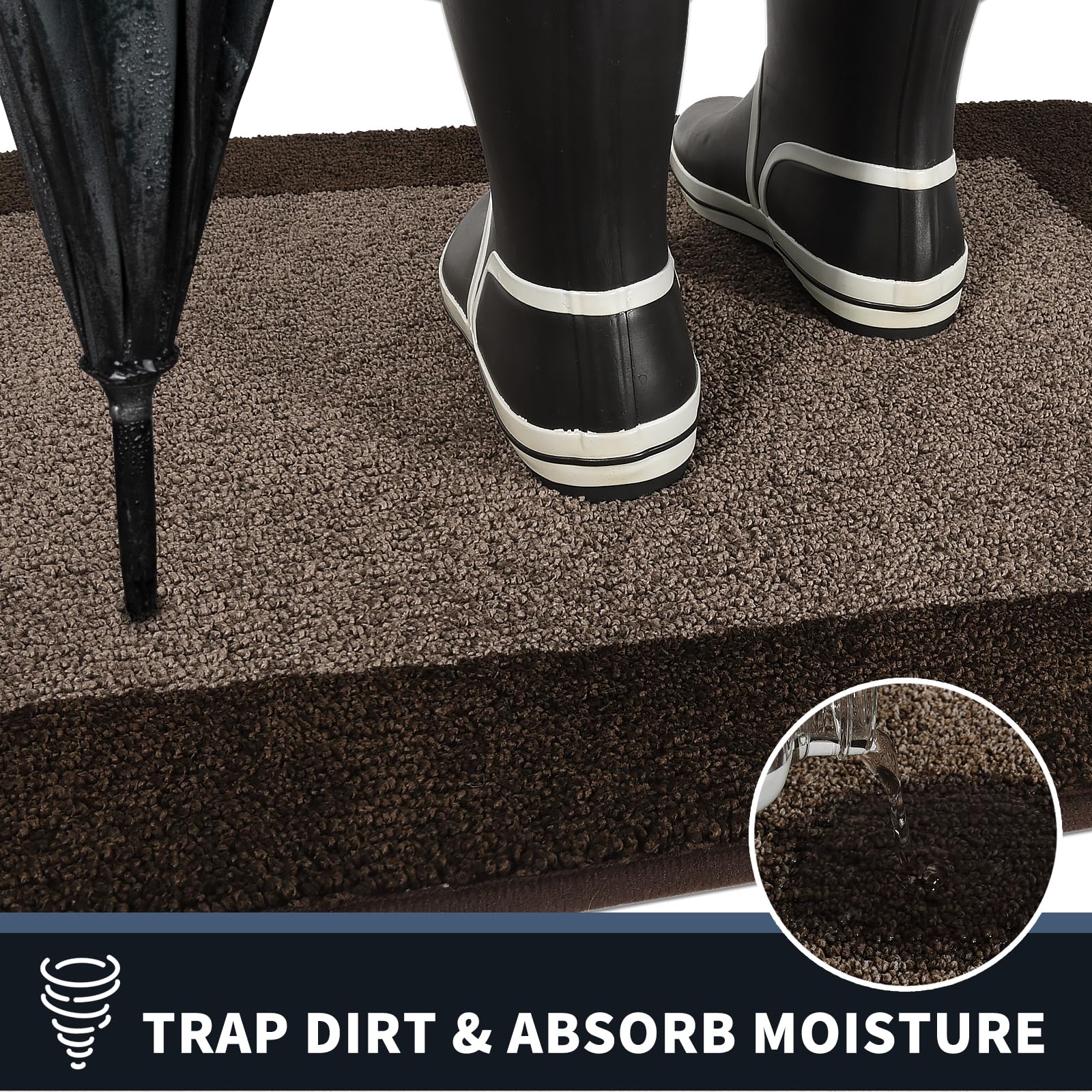 PURRUGS Dirt Trapping Door Mat washable fabric enables quick, cold-water cleaning.