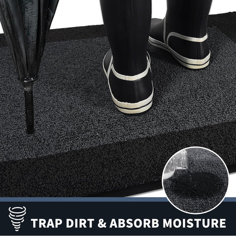 PURRUGS low-profile door mat with non-slip backing stays secure on wet floors.