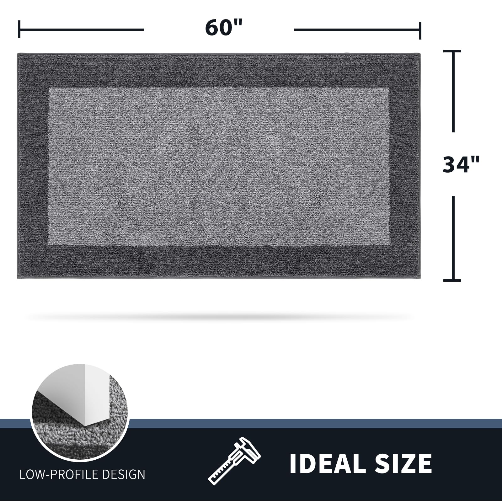 PURRUGS non-slip door mat with TPR backing prevents slips on slick floors