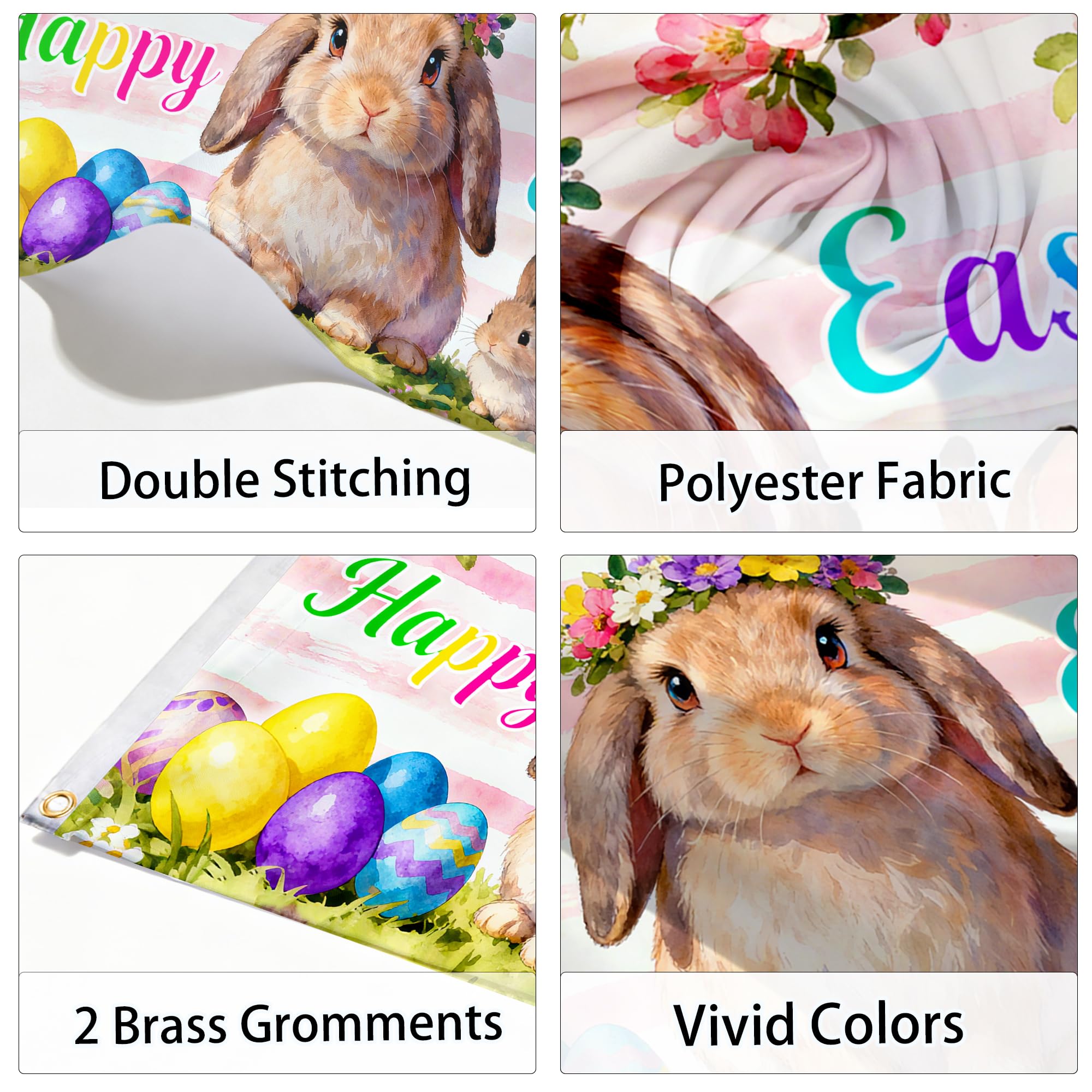 PURYOUNY Easter Flag with Birds and Eggs adds festive charm to garden or porch.