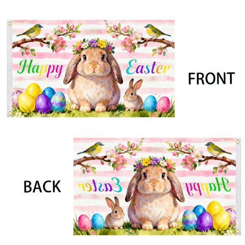 PURYOUNY Easter Flag Brass Grommets provide secure hanging on standard flagpoles.
