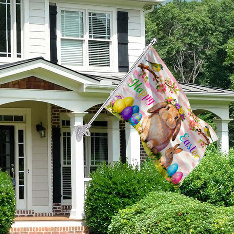 PURYOUNY Easter Flag Vibrant Spring Colors brighten outdoor spaces.