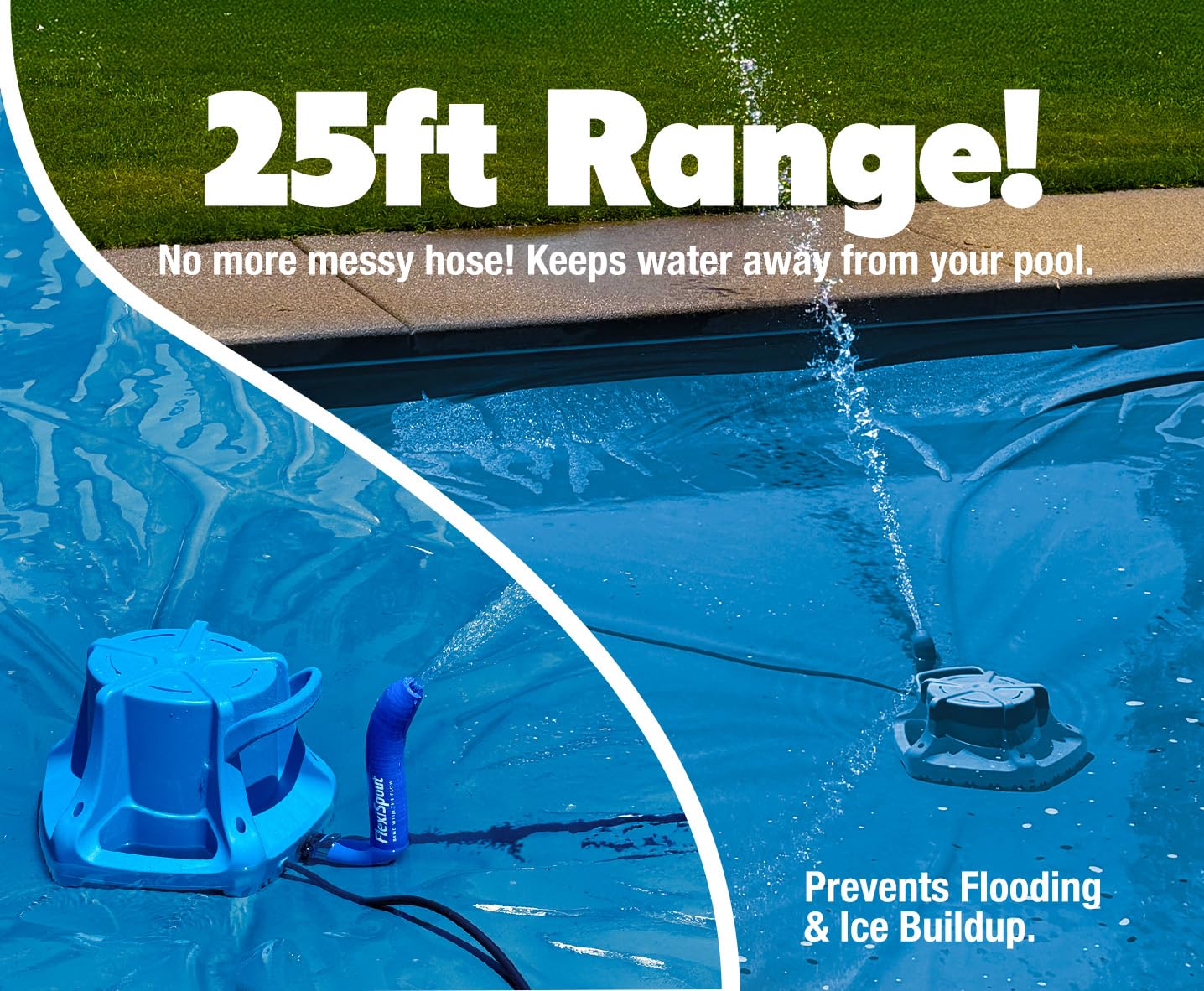 Patent-pending construction doubles as a handle for repositioning the pump