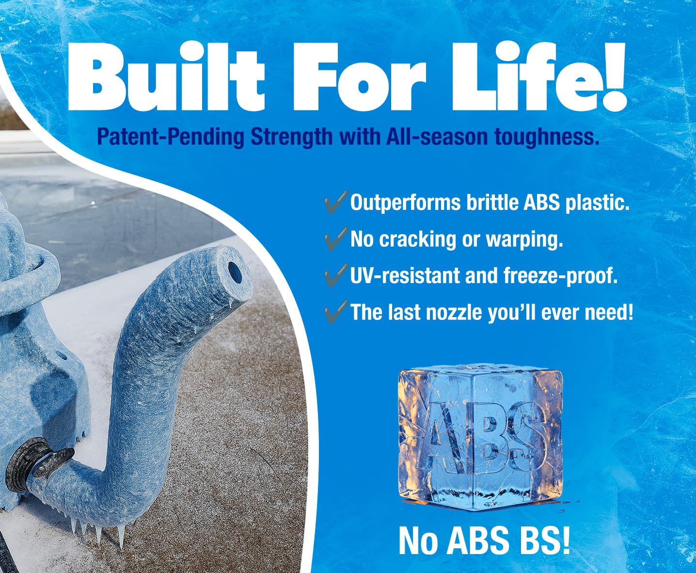 Tool-free installation with clamp ensures a secure, leak-free connection