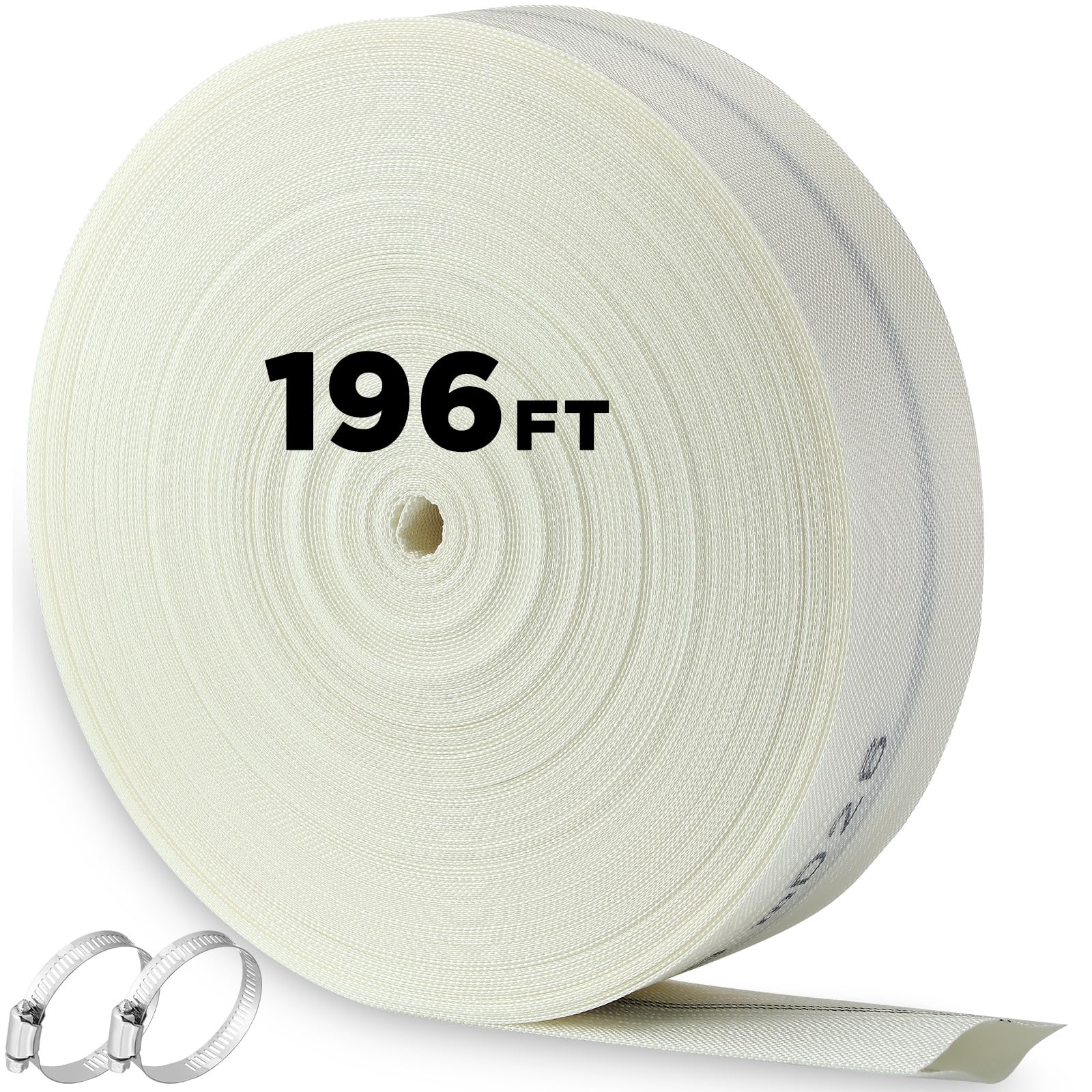 Pushglossy backwash hose 2-inch, 196 ft, ideal for pool maintenance and efficient water flow.